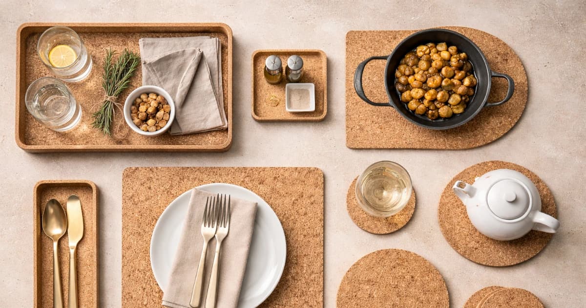 Cork hospitality tableware collection