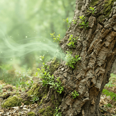 Cork oak tree and bark texture